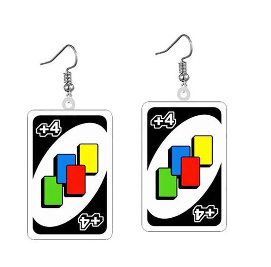 Uno Card Earrings